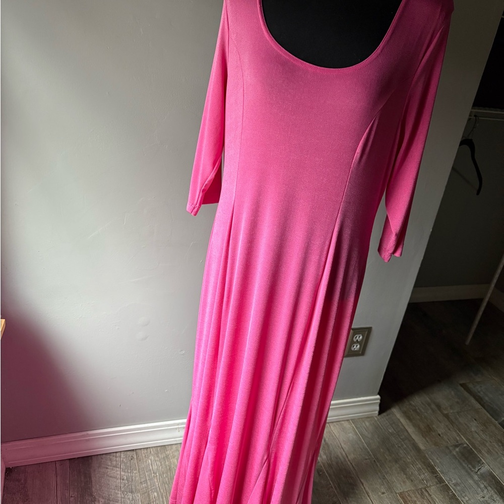 Chic Long Sleeve Pink Dress